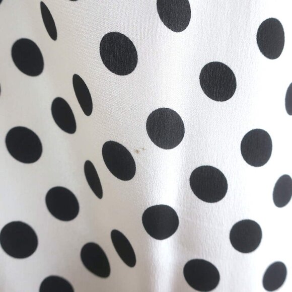 Zimmermann Polka Dot Belted Midi Dress White/Black Silk Crepe Size 1 - Picture 3 of 7
